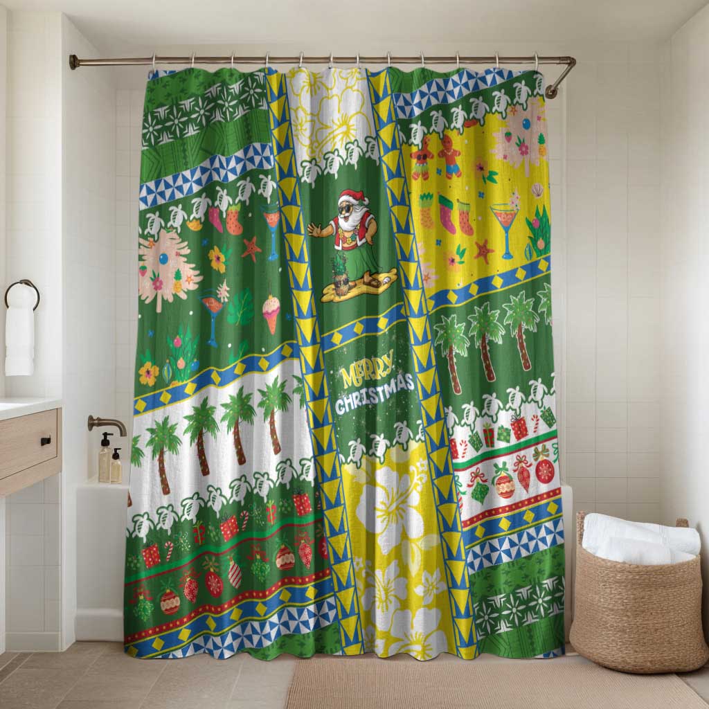 Pitcairn Islands Christmas Bathroom Set Festive Beach Vibes - Polynesian Pride