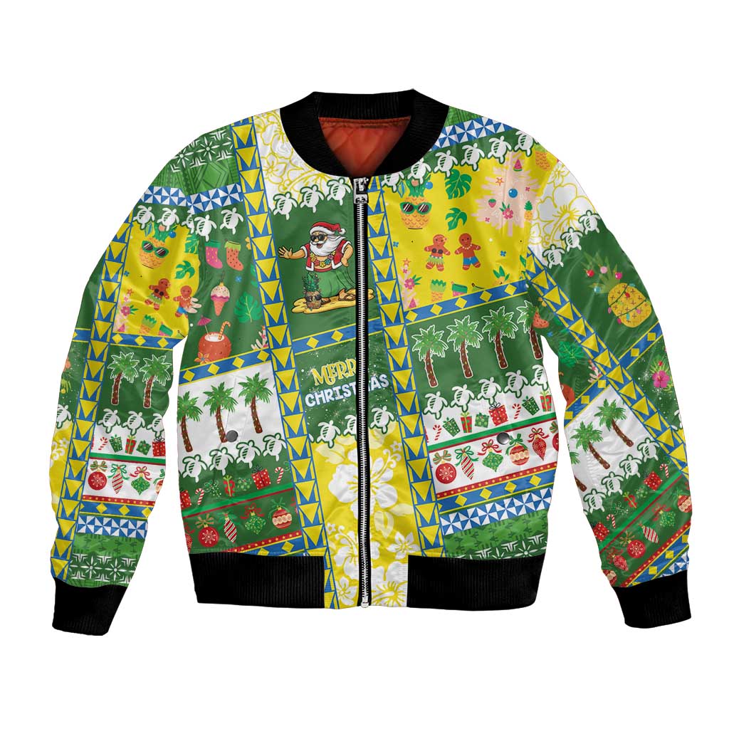 Pitcairn Islands Christmas Bomber Jacket Festive Beach Vibes LT05 Unisex Colorful - Polynesian Pride