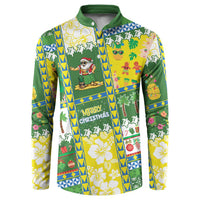 Pitcairn Islands Christmas Button Sweatshirt Festive Beach Vibes - Polynesian Pride