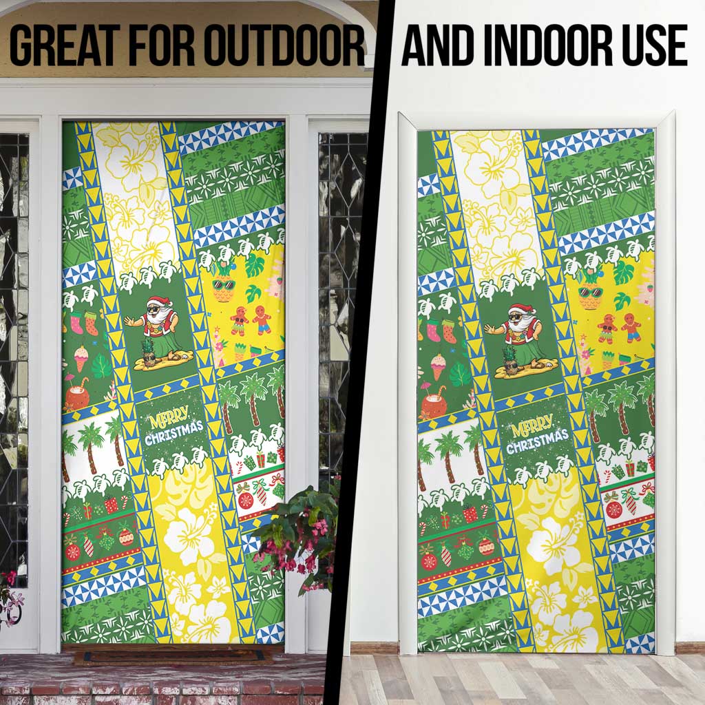 Pitcairn Islands Christmas Door Cover Festive Beach Vibes - Polynesian Pride