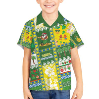 Pitcairn Islands Christmas Family Matching Off Shoulder Short Dress and Hawaiian Shirt Festive Beach Vibes - Polynesian Pride