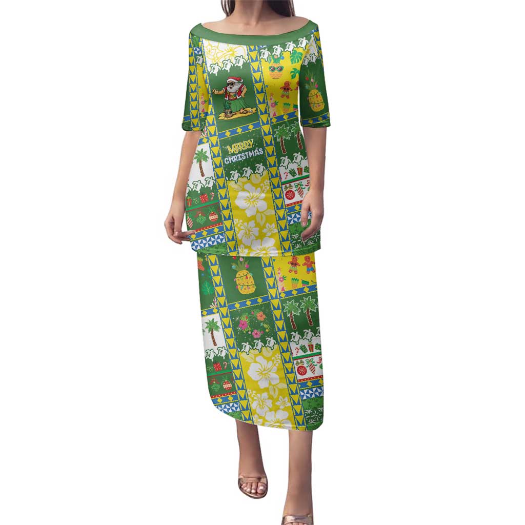 Pitcairn Islands Christmas Family Matching Puletasi and Hawaiian Shirt Festive Beach Vibes - Polynesian Pride