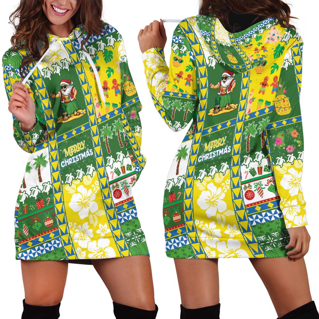Pitcairn Islands Christmas Hoodie Dress Festive Beach Vibes LT05 - Polynesian Pride