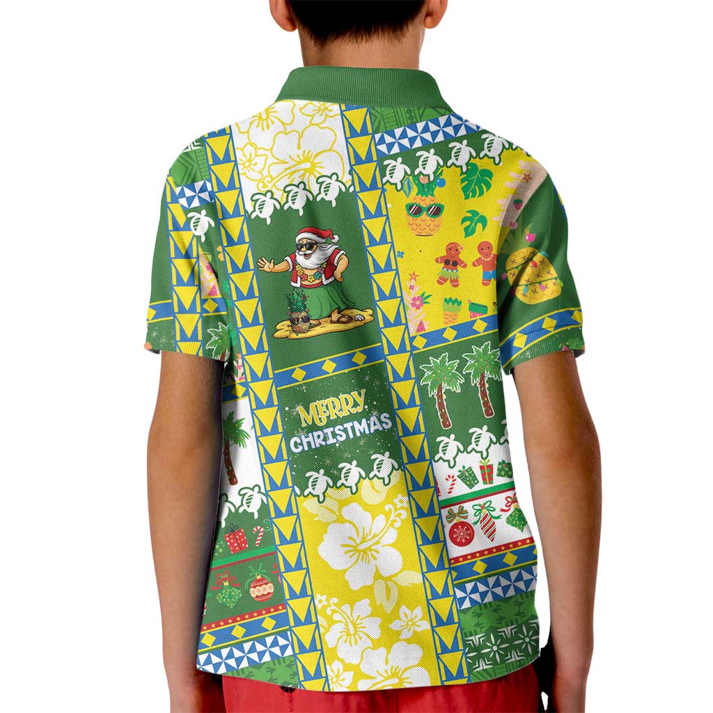 Pitcairn Islands Christmas Kid Polo Shirt Festive Beach Vibes LT05 - Polynesian Pride