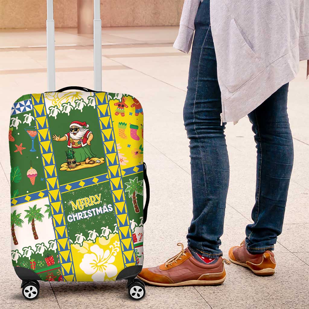 Pitcairn Islands Christmas Luggage Cover Festive Beach Vibes - Polynesian Pride
