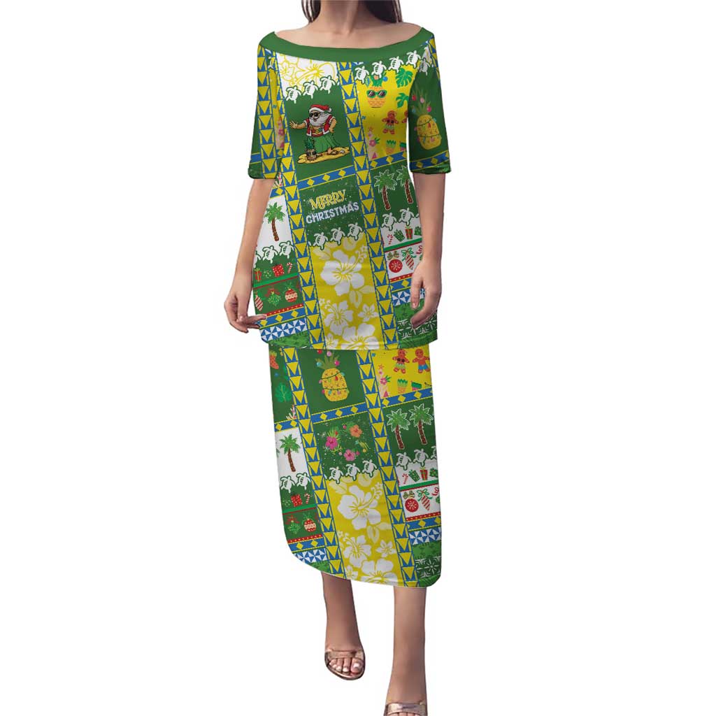 Pitcairn Islands Christmas Puletasi Festive Beach Vibes LT05 Long Dress Colorful - Polynesian Pride