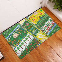 Pitcairn Islands Christmas Rubber Doormat Festive Beach Vibes - Polynesian Pride