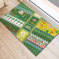 Pitcairn Islands Christmas Rubber Doormat Festive Beach Vibes - Polynesian Pride