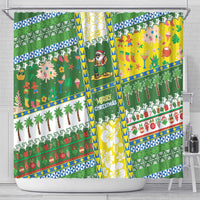 Pitcairn Islands Christmas Shower Curtain Festive Beach Vibes - Polynesian Pride