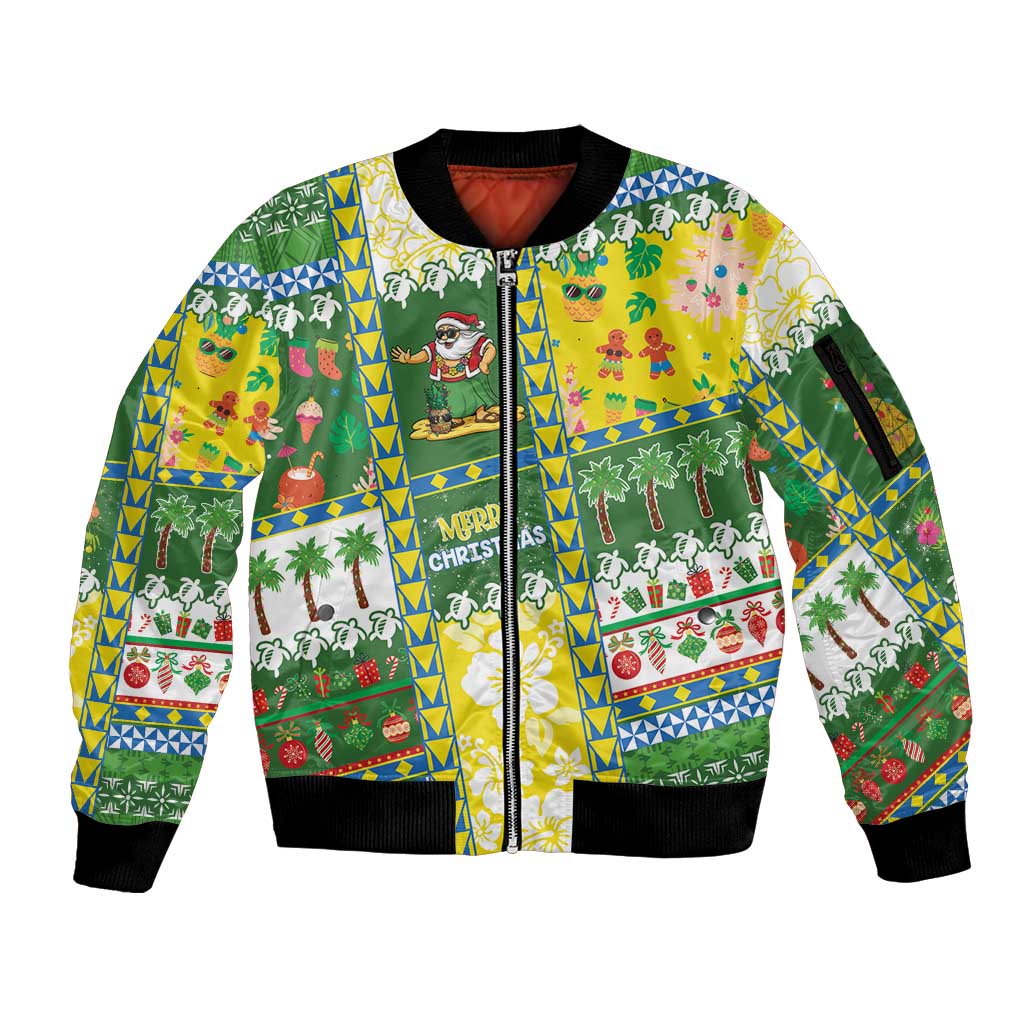 Pitcairn Islands Christmas Sleeve Zip Bomber Jacket Festive Beach Vibes LT05 Unisex Colorful - Polynesian Pride