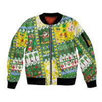 Pitcairn Islands Christmas Sleeve Zip Bomber Jacket Festive Beach Vibes LT05 Unisex Colorful - Polynesian Pride