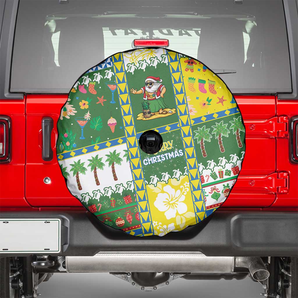 Pitcairn Islands Christmas Spare Tire Cover Festive Beach Vibes - Polynesian Pride