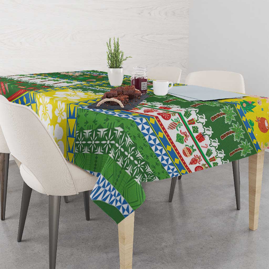 Pitcairn Islands Christmas Tablecloth Festive Beach Vibes - Polynesian Pride