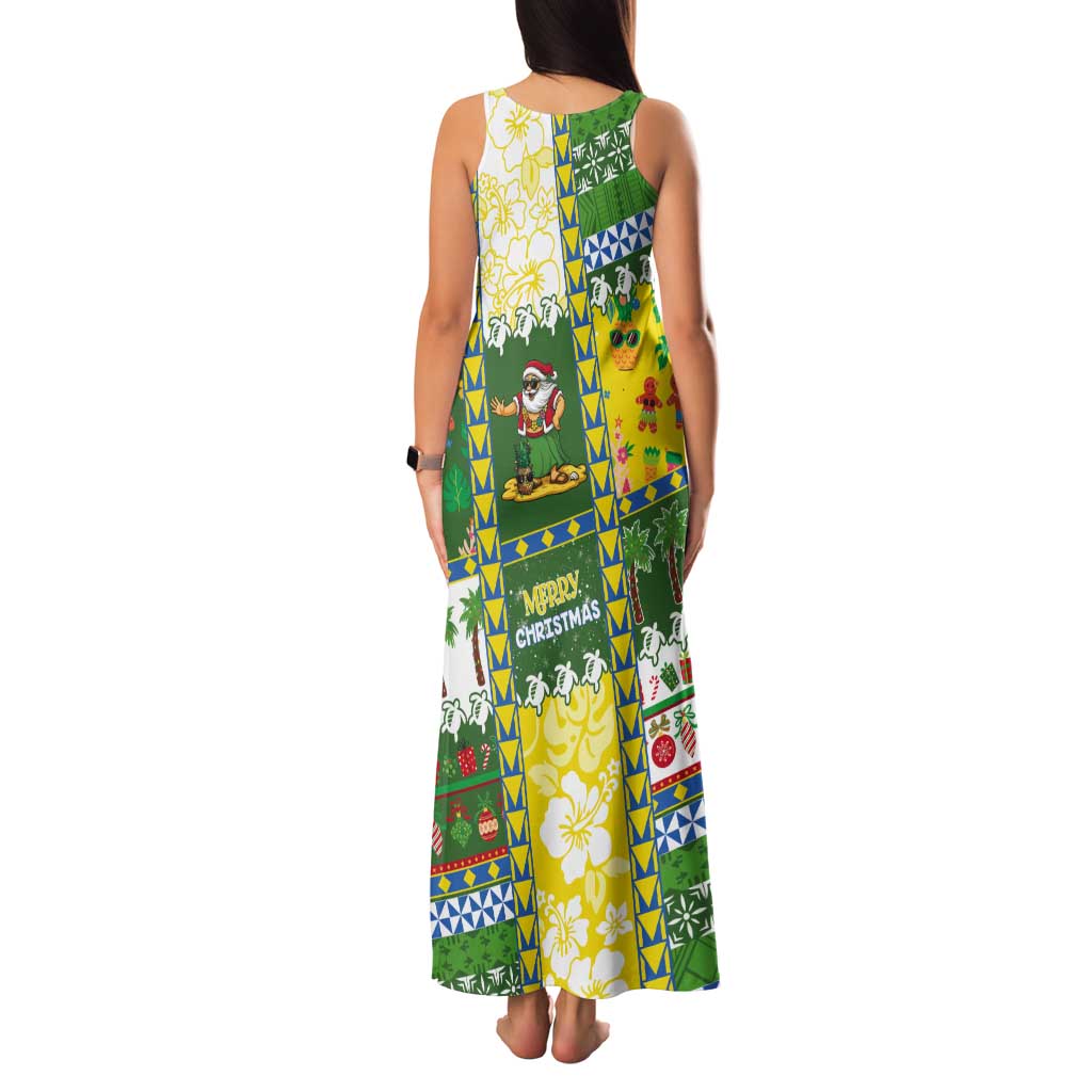 Pitcairn Islands Christmas Tank Maxi Dress Festive Beach Vibes - Polynesian Pride