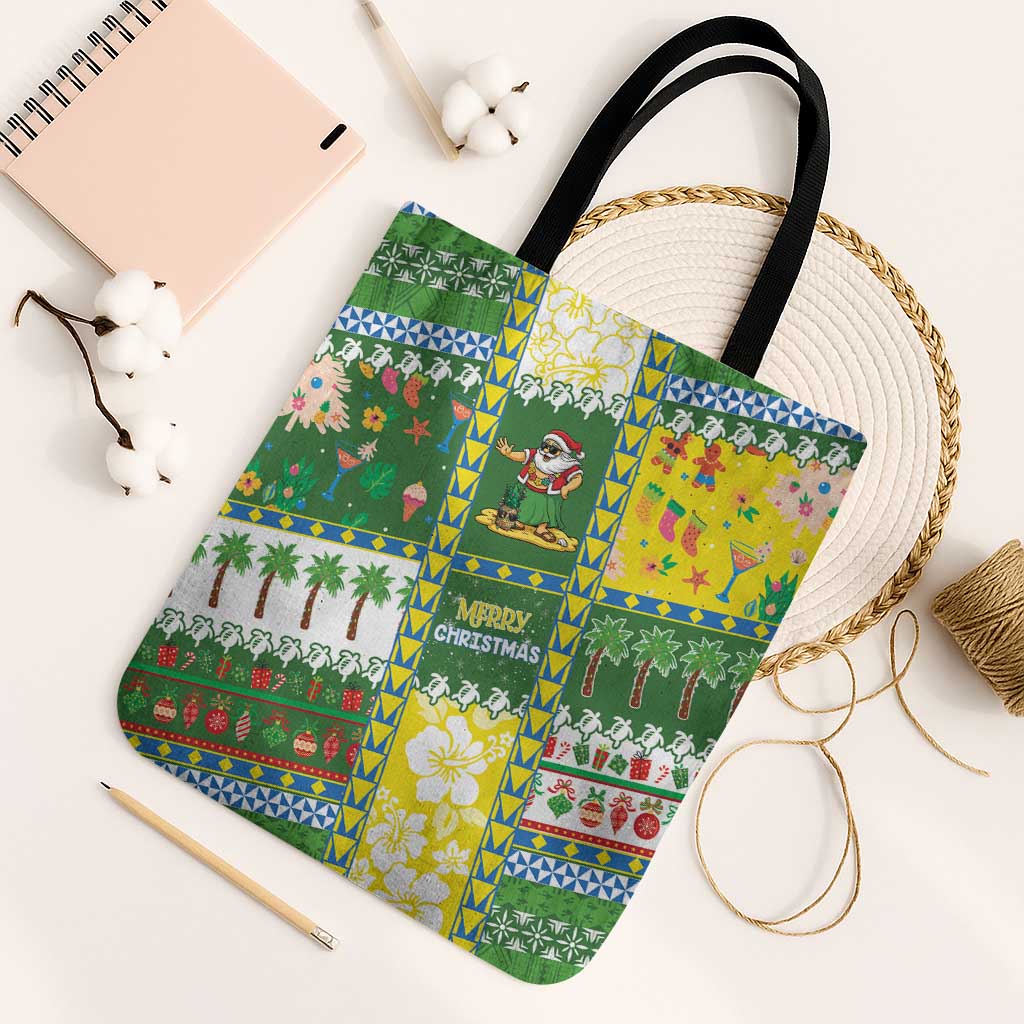 Pitcairn Islands Christmas Tote Bag Festive Beach Vibes - Polynesian Pride