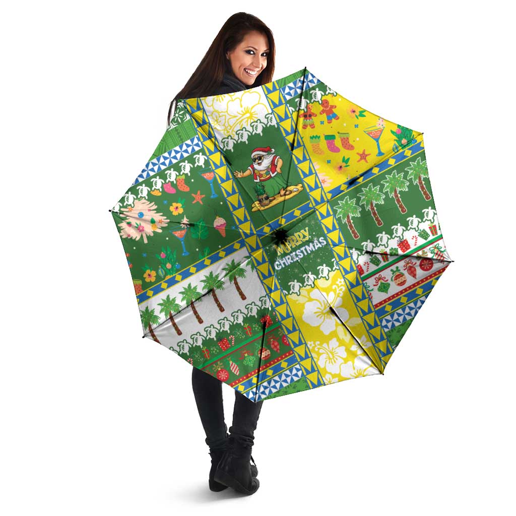 Pitcairn Islands Christmas Umbrella Festive Beach Vibes - Polynesian Pride