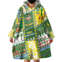 Pitcairn Islands Christmas Wearable Blanket Hoodie Festive Beach Vibes LT05 - Polynesian Pride