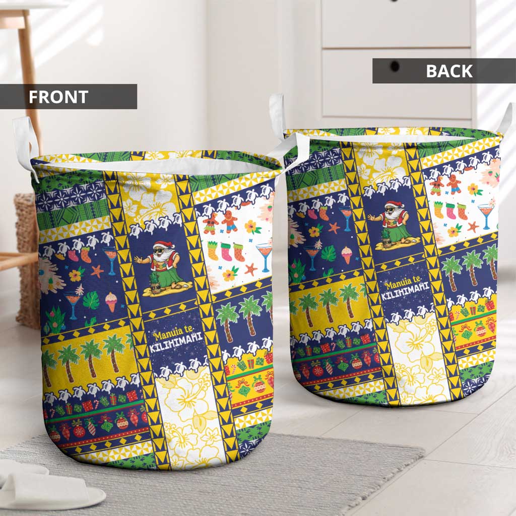 Tokelau Christmas Laundry Basket Festive Beach Vibes LT05 - Polynesian Pride
