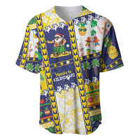 Tokelau Christmas Baseball Jersey Festive Beach Vibes - Polynesian Pride