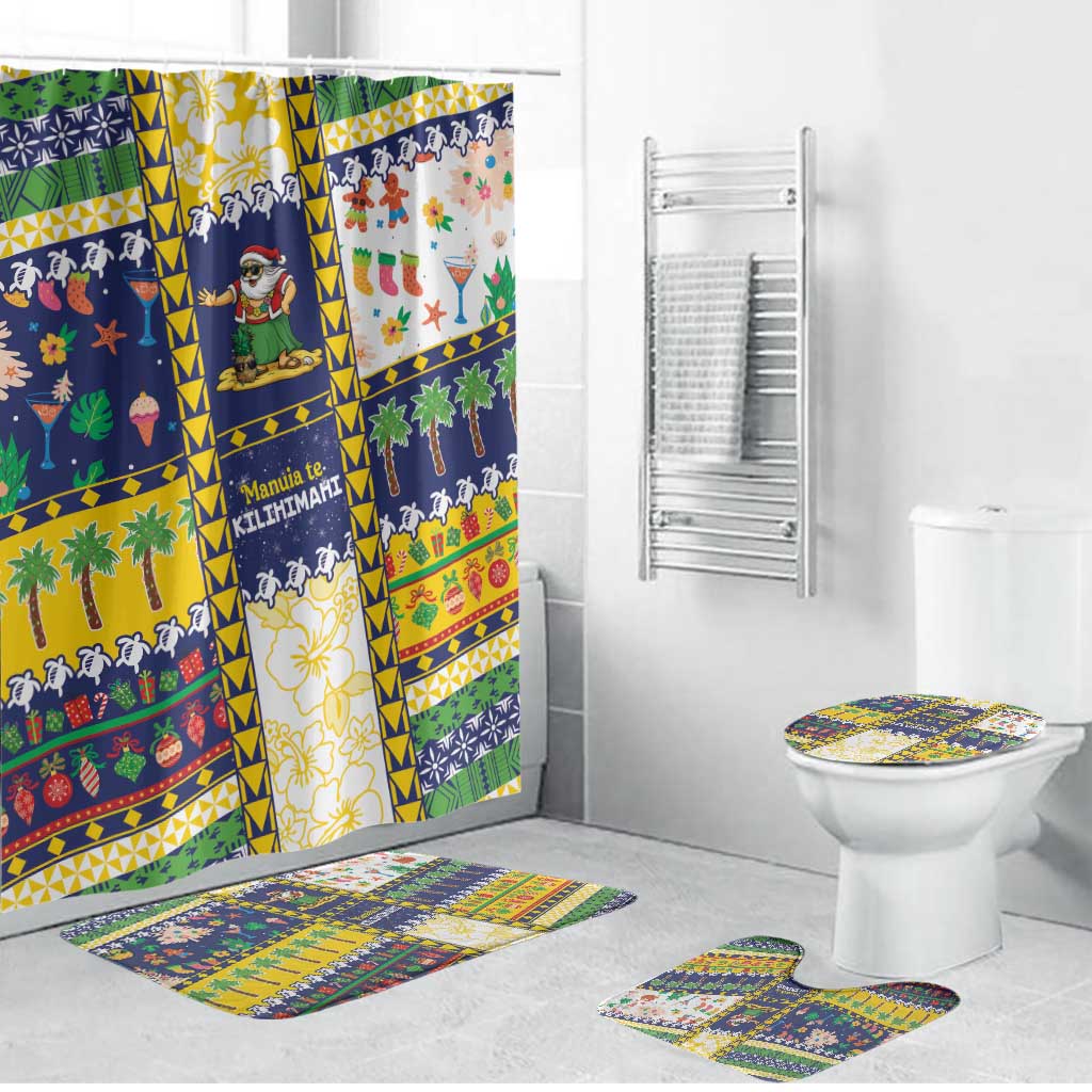Tokelau Christmas Bathroom Set Festive Beach Vibes - Polynesian Pride