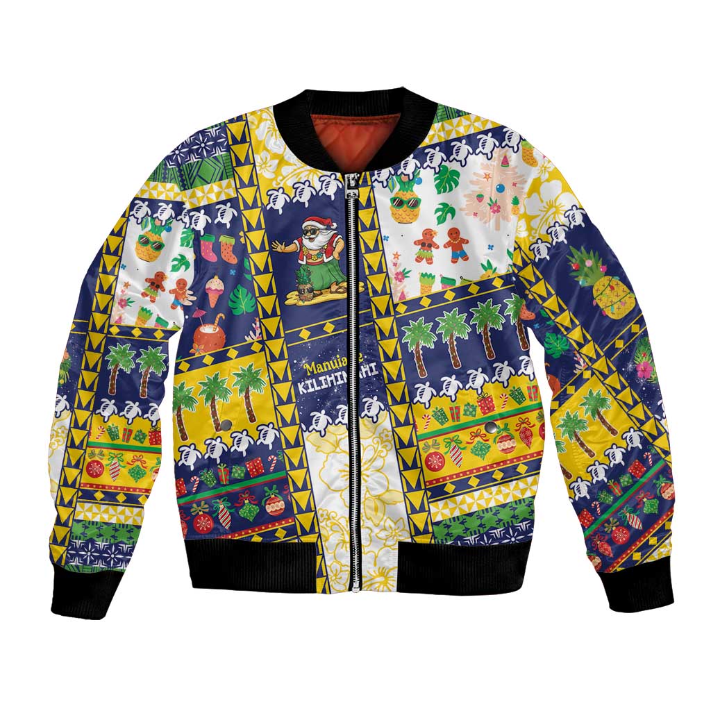 Tokelau Christmas Bomber Jacket Festive Beach Vibes LT05 Unisex Colorful - Polynesian Pride