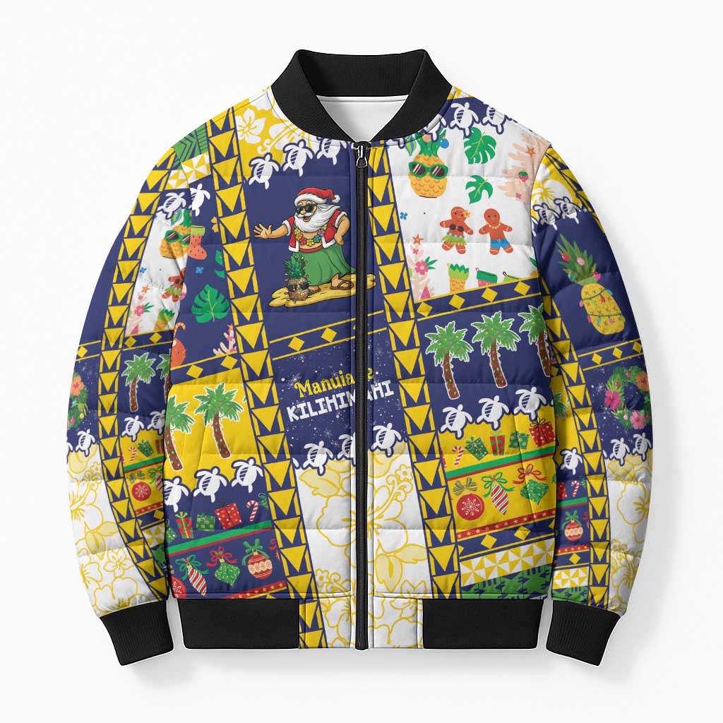 Tokelau Christmas Bomber Puffer Jacket Festive Beach Vibes LT05 Unisex Colorful - Polynesian Pride