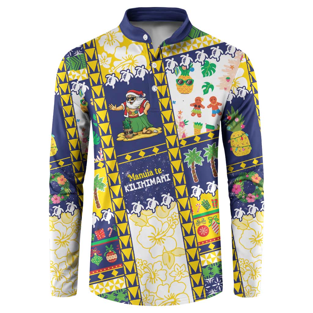 Tokelau Christmas Button Sweatshirt Festive Beach Vibes LT05 Colorful - Polynesian Pride