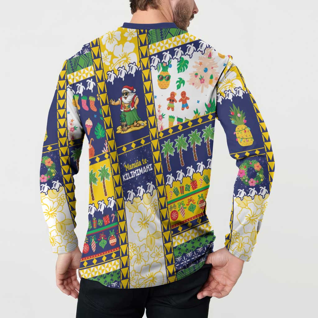 Tokelau Christmas Button Sweatshirt Festive Beach Vibes LT05 - Polynesian Pride