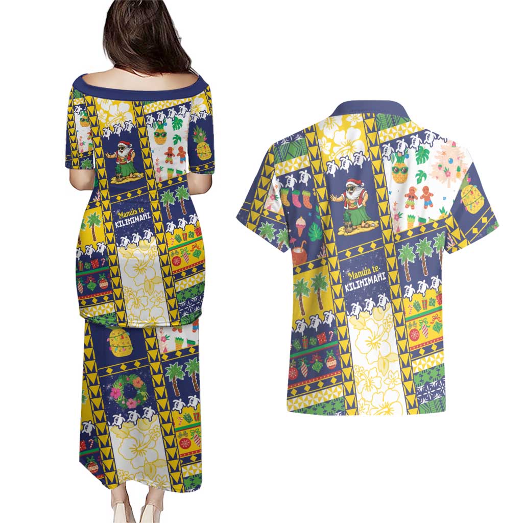 Tokelau Christmas Couples Matching Puletasi and Hawaiian Shirt Festive Beach Vibes LT05 - Polynesian Pride
