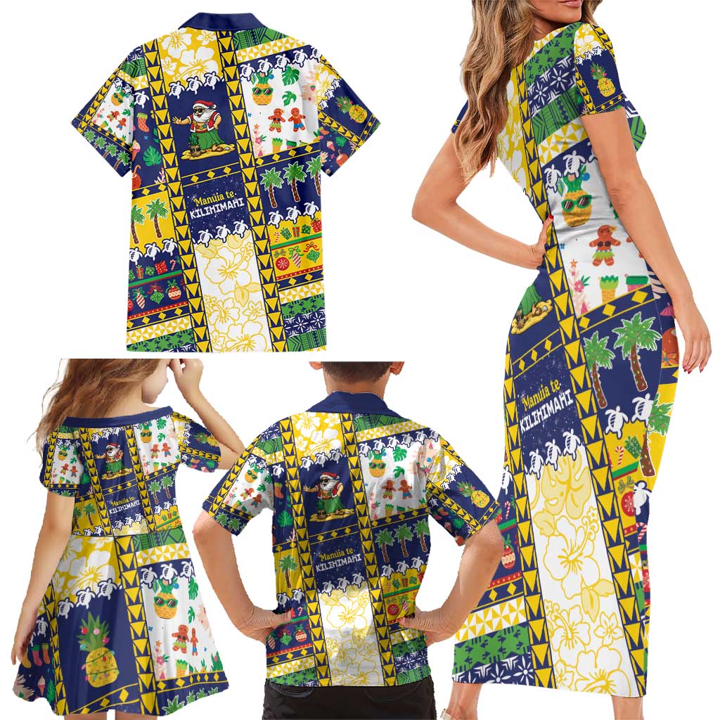 Tokelau Christmas Family Matching Short Sleeve Bodycon Dress and Hawaiian Shirt Festive Beach Vibes - Polynesian Pride