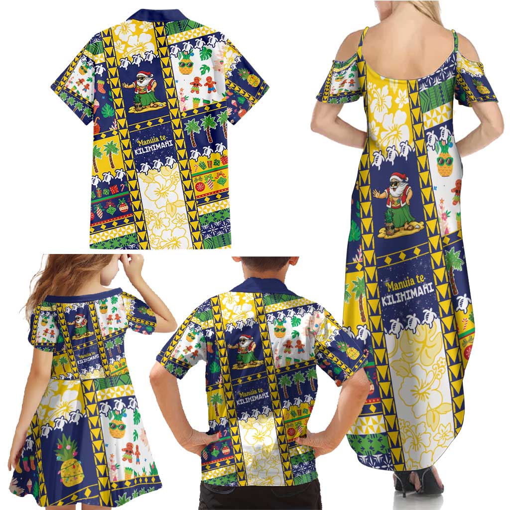 Tokelau Christmas Family Matching Summer Maxi Dress and Hawaiian Shirt Festive Beach Vibes - Polynesian Pride