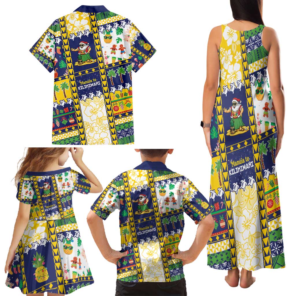 Tokelau Christmas Family Matching Tank Maxi Dress and Hawaiian Shirt Festive Beach Vibes - Polynesian Pride
