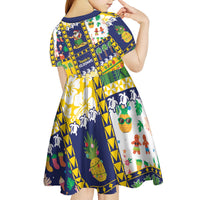 Tokelau Christmas Kid Short Sleeve Dress Festive Beach Vibes LT05 - Polynesian Pride