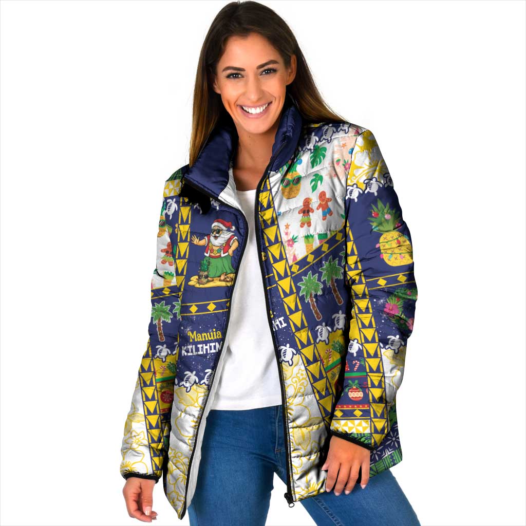 Tokelau Christmas Padded Jacket Festive Beach Vibes LT05 Women Colorful - Polynesian Pride