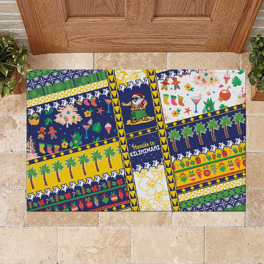 Tokelau Christmas Rubber Doormat Festive Beach Vibes LT05 Colorful - Polynesian Pride