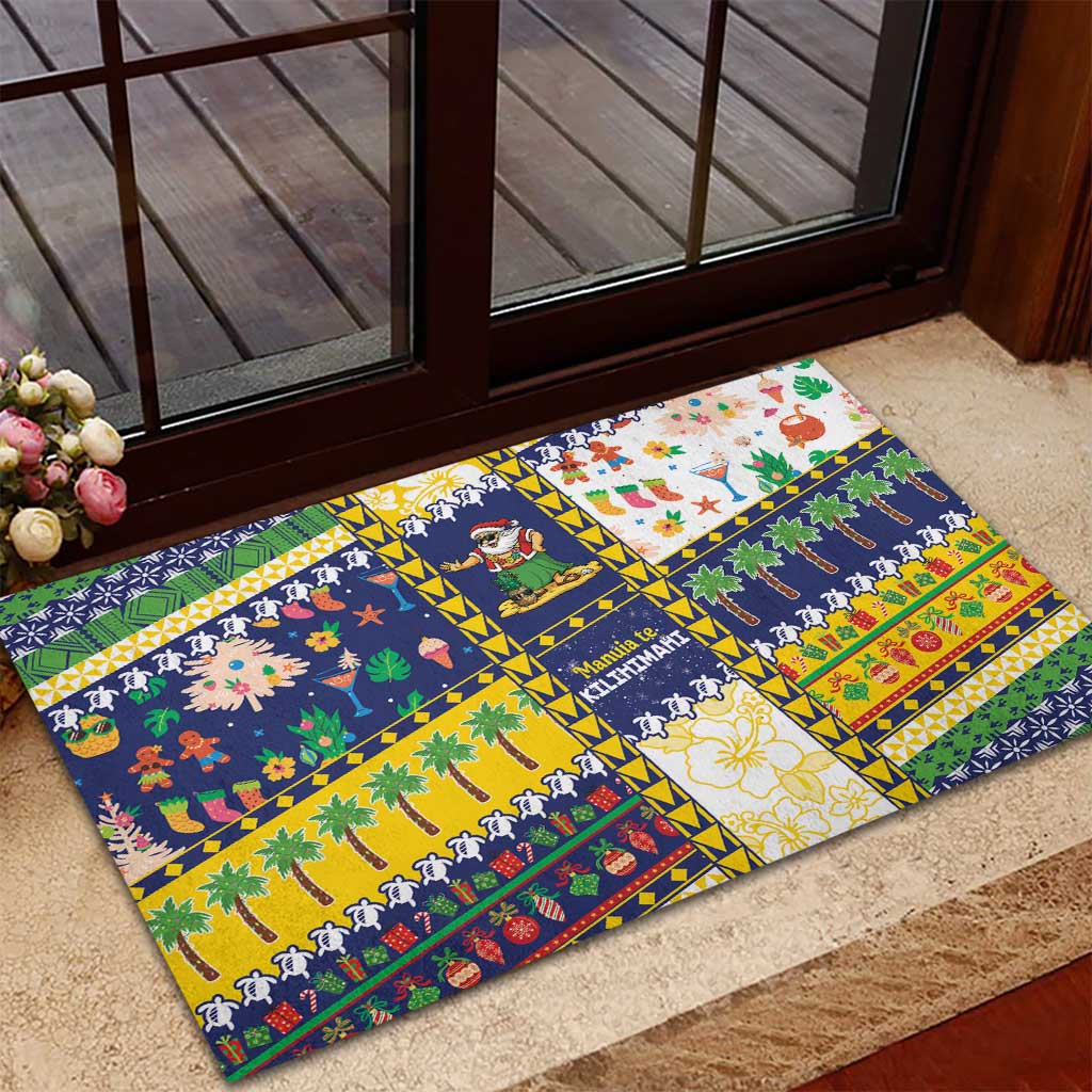 Tokelau Christmas Rubber Doormat Festive Beach Vibes LT05 - Polynesian Pride