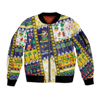 Tokelau Christmas Sleeve Zip Bomber Jacket Festive Beach Vibes LT05 Unisex Colorful - Polynesian Pride