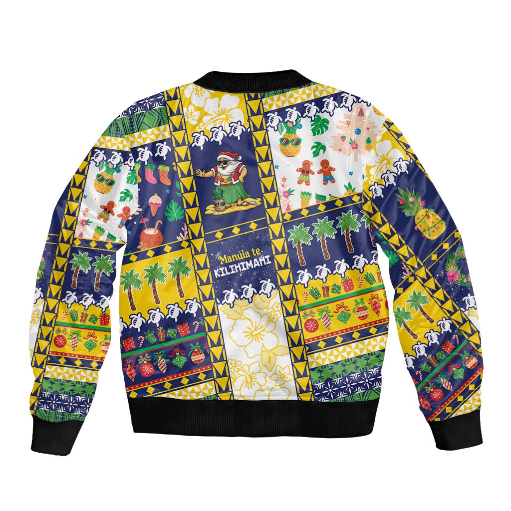 Tokelau Christmas Sleeve Zip Bomber Jacket Festive Beach Vibes LT05 - Polynesian Pride