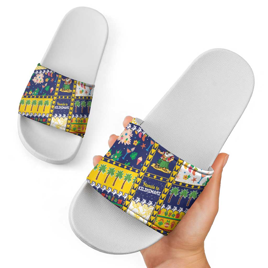 Tokelau Christmas Slide Sandals Festive Beach Vibes - Polynesian Pride