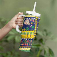 Tokelau Christmas Tumbler With Handle Festive Beach Vibes - Polynesian Pride