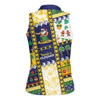Tokelau Christmas Women Sleeveless Polo Shirt Festive Beach Vibes LT05 - Polynesian Pride