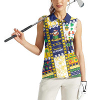 Tokelau Christmas Women Sleeveless Polo Shirt Festive Beach Vibes LT05 - Polynesian Pride
