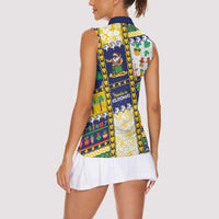 Tokelau Christmas Women Sleeveless Polo Shirt Festive Beach Vibes LT05 - Polynesian Pride