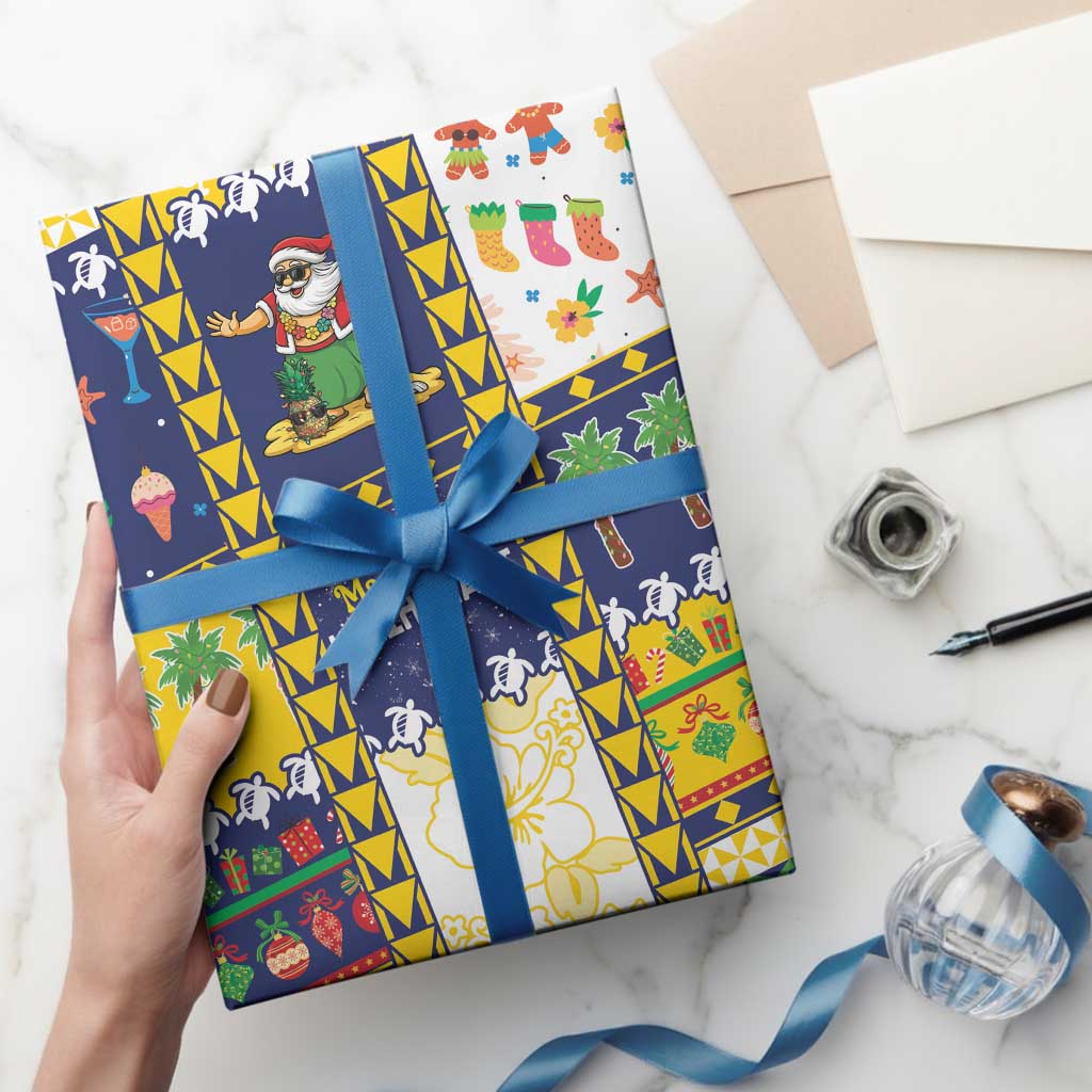Tokelau Christmas Wrapping Paper Festive Beach Vibes LT05 - Polynesian Pride