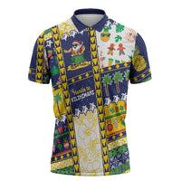 Tokelau Christmas Zipper Polo Shirt Festive Beach Vibes LT05 Colorful - Polynesian Pride