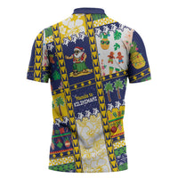Tokelau Christmas Zipper Polo Shirt Festive Beach Vibes LT05 - Polynesian Pride