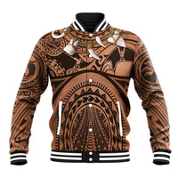 Polynesia Maui Tattoo Inspired Cosplay Costume Baseball Jacket LT05 Unisex Beige - Polynesian Pride