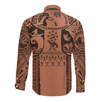 Polynesia Maui Tattoo Inspired Cosplay Costume Long Sleeve Button Shirt