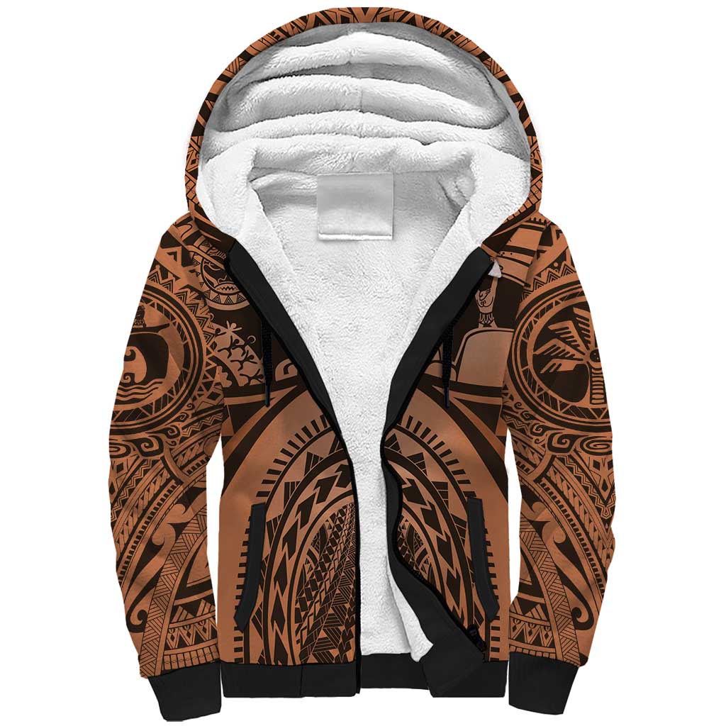 Polynesia Maui Tattoo Inspired Cosplay Costume Sherpa Hoodie LT05 Unisex Beige - Polynesian Pride