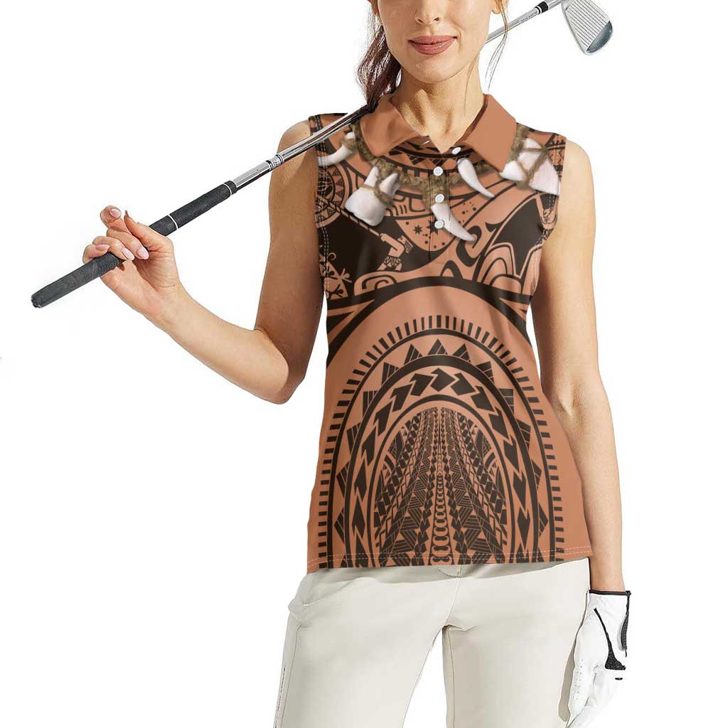 Polynesia Maui Tattoo Inspired Cosplay Costume Women Sleeveless Polo Shirt